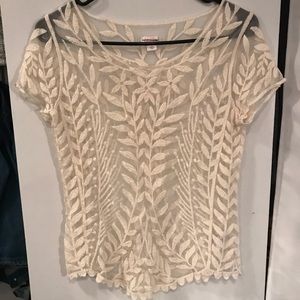 Target sheer crochet floral top